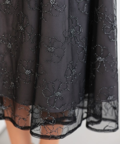 haremode（ハレモード）の「結婚式 お呼ばれ 二次会 謝恩会 成人式 同窓会 対応 20代 30代 クラシカル レース フレア 花柄 刺繍 フリル袖 五分袖きれいめ パーティー オケージョン ドレス（ドレス・レディース・ブラック/ベージュ/ブラウン・S/M）」の14枚目の写真