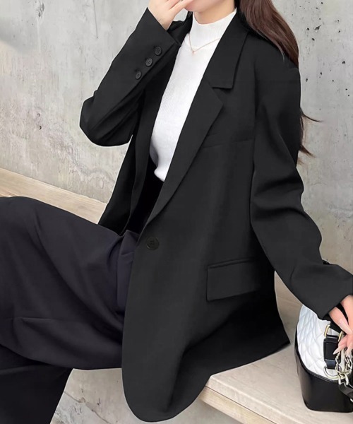 セール】テーラードジャケット ゆったりレディース（テーラード