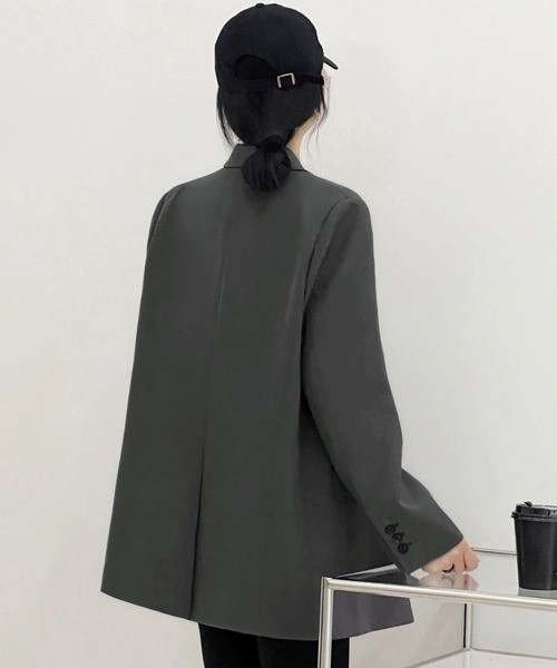 Miniministore(ミニミニストア)の「テーラードジャケット ゆったりレディース(テーラードジャケット・レディース・ブラック/ダークグレー・M/L)」の17枚目の写真
