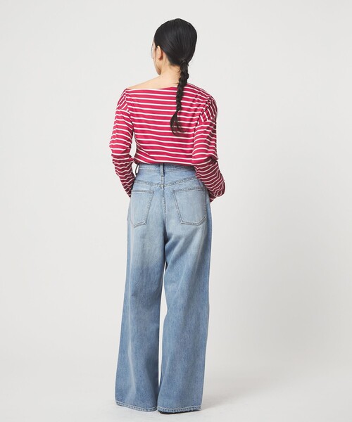 EMMEL REFINES(エメルリファインズ)の「<EMMEL REFINES>EM アシンメトリー ボーダー ロンT(Tシャツ/カットソー・レディース・レッド/ホワイト/ネイビー・FREE)」の11枚目の写真