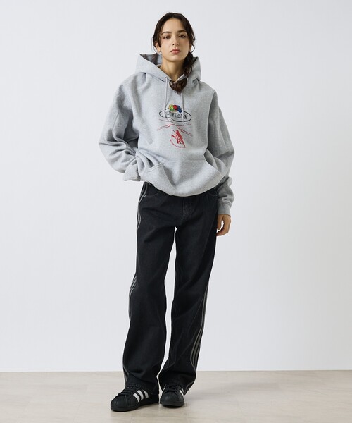 FRUIT OF THE LOOM（フルーツオブザルーム）の「【FRUIT OF THE LOOM】FTL×EVA ロゴプリントフーディー / フルーツオブザルーム×エヴァンゲリオン パーカー（パーカー・メンズ・ネイビー/ライトグレー/ブラック・XL/S/M/L）」の4枚目の写真