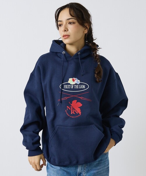 FRUIT OF THE LOOM（フルーツオブザルーム）の「【FRUIT OF THE LOOM】FTL×EVA ロゴプリントフーディー / フルーツオブザルーム×エヴァンゲリオン パーカー（パーカー・メンズ・ネイビー/ライトグレー/ブラック・XL/S/M/L）」の15枚目の写真