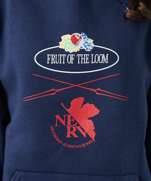 FRUIT OF THE LOOM（フルーツオブザルーム）の「【FRUIT OF THE LOOM】FTL×EVA ロゴプリントフーディー / フルーツオブザルーム×エヴァンゲリオン パーカー（パーカー・メンズ・ネイビー/ライトグレー/ブラック・XL/S/M/L）」の18枚目の写真