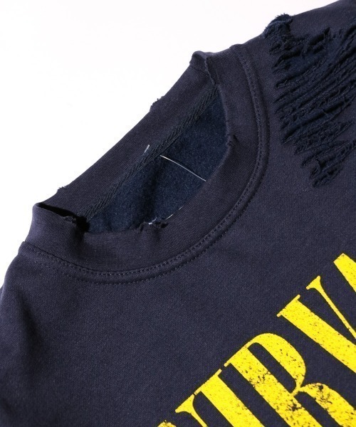 セール】THRIFTY LOOK / スリフティールック WORN-OUT BAND CREW SWEAT