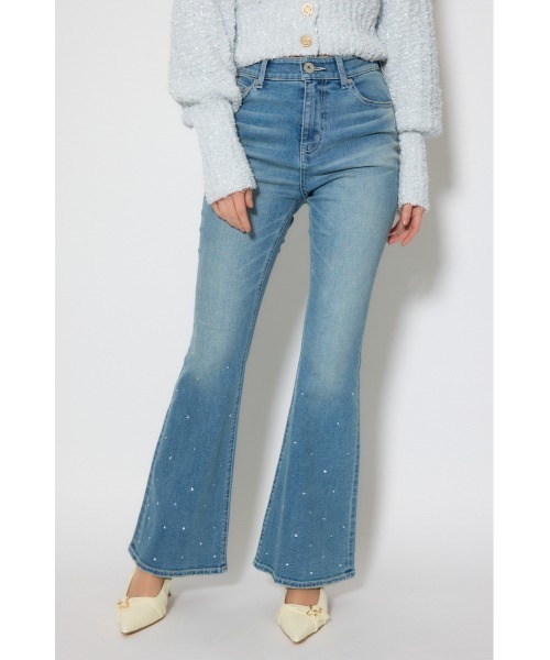 rienda(リエンダ)の「ビジュージャストウエストフレアデニムパンツ 春服(デニムパンツ・レディース・ライトブルー/ブルー・X-SMALL/SMALL/MEDIUM)」の15枚目の写真