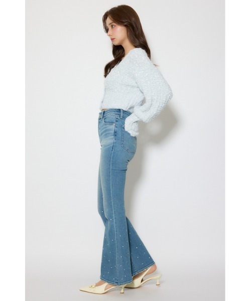 rienda(リエンダ)の「ビジュージャストウエストフレアデニムパンツ 春服(デニムパンツ・レディース・ライトブルー/ブルー・X-SMALL/SMALL/MEDIUM)」の17枚目の写真