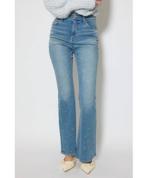 rienda(リエンダ)の「ビジュージャストウエストフレアデニムパンツ 春服(デニムパンツ・レディース・ライトブルー/ブルー・X-SMALL/SMALL/MEDIUM)」の19枚目の写真