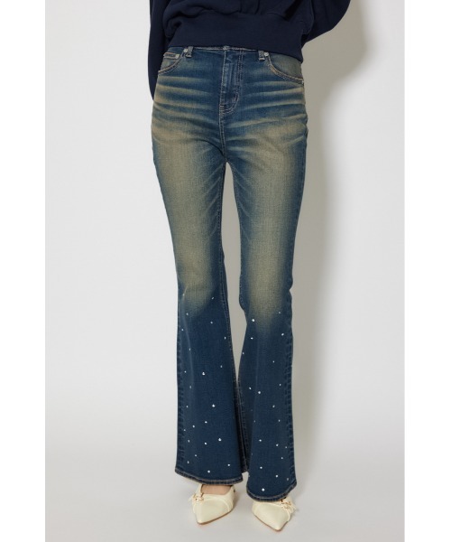 rienda(リエンダ)の「ビジュージャストウエストフレアデニムパンツ 春服(デニムパンツ・レディース・ライトブルー/ブルー・X-SMALL/SMALL/MEDIUM)」の7枚目の写真