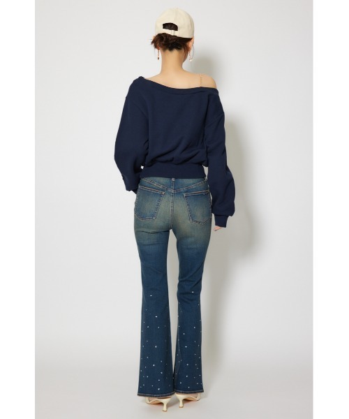 rienda(リエンダ)の「ビジュージャストウエストフレアデニムパンツ 春服(デニムパンツ・レディース・ライトブルー/ブルー・X-SMALL/SMALL/MEDIUM)」の10枚目の写真