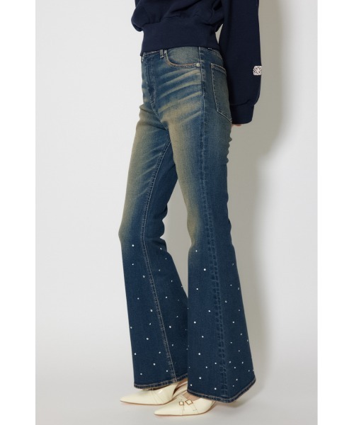 rienda(リエンダ)の「ビジュージャストウエストフレアデニムパンツ 春服(デニムパンツ・レディース・ライトブルー/ブルー・X-SMALL/SMALL/MEDIUM)」の12枚目の写真