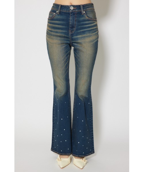 rienda(リエンダ)の「ビジュージャストウエストフレアデニムパンツ 春服(デニムパンツ・レディース・ライトブルー/ブルー・X-SMALL/SMALL/MEDIUM)」の14枚目の写真