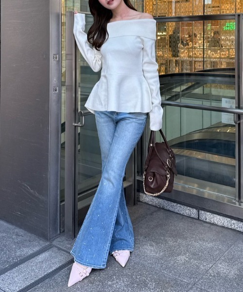 rienda（リエンダ）の「ビジュージャストウエストフレアデニムパンツ 春服（デニムパンツ・レディース・ライトブルー/ブルー・X-SMALL/SMALL/MEDIUM）」の20枚目の写真