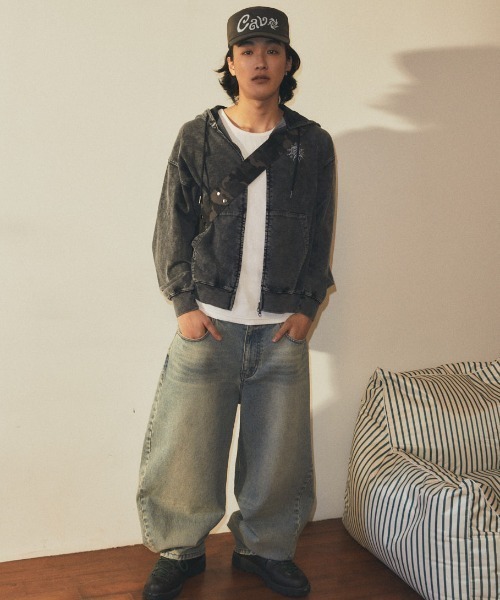 MAHAGRID（マハグリッド）の「mahagrid 『mahagrid/マハグリッド』 Washed Solar Applique Zip-Up Hoodie/ウォッシュドソーラージップアップパーカー（パーカー・レディース・チャコールグレー/ピンク・FREE）」の20枚目の写真