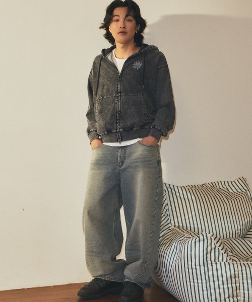 MAHAGRID（マハグリッド）の「mahagrid 『mahagrid/マハグリッド』 Washed Solar Applique Zip-Up Hoodie/ウォッシュドソーラージップアップパーカー（パーカー・レディース・チャコールグレー/ピンク・FREE）」の21枚目の写真