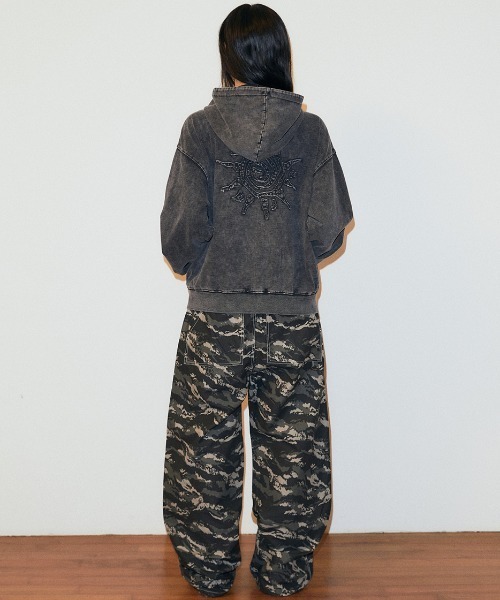 MAHAGRID（マハグリッド）の「mahagrid 『mahagrid/マハグリッド』 Washed Solar Applique Zip-Up Hoodie/ウォッシュドソーラージップアップパーカー（パーカー・レディース・チャコールグレー/ピンク・FREE）」の19枚目の写真