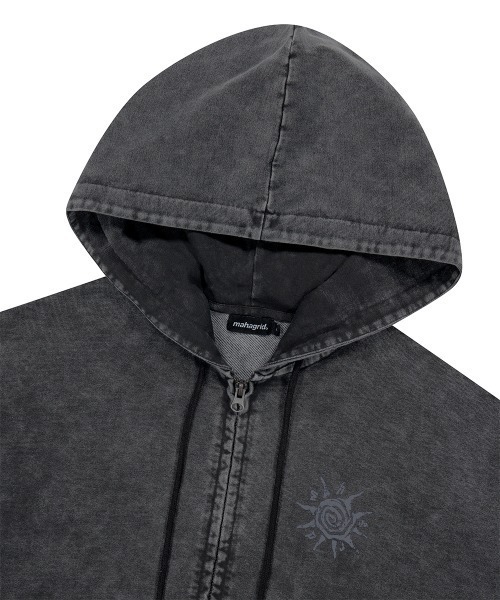 MAHAGRID（マハグリッド）の「mahagrid 『mahagrid/マハグリッド』 Washed Solar Applique Zip-Up Hoodie/ウォッシュドソーラージップアップパーカー（パーカー・レディース・チャコールグレー/ピンク・FREE）」の3枚目の写真