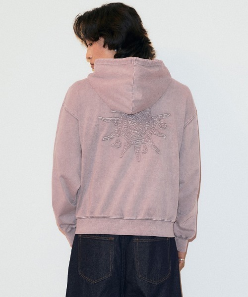 MAHAGRID（マハグリッド）の「mahagrid 『mahagrid/マハグリッド』 Washed Solar Applique Zip-Up Hoodie/ウォッシュドソーラージップアップパーカー（パーカー・レディース・チャコールグレー/ピンク・FREE）」の17枚目の写真
