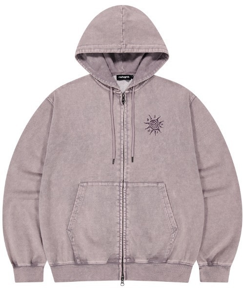 MAHAGRID（マハグリッド）の「mahagrid 『mahagrid/マハグリッド』 Washed Solar Applique Zip-Up Hoodie/ウォッシュドソーラージップアップパーカー（パーカー・レディース・チャコールグレー/ピンク・FREE）」の6枚目の写真