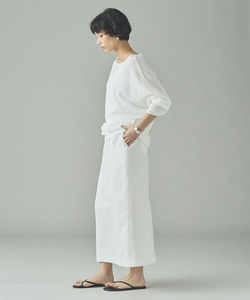 Curensology(カレンソロジー)の「Curensology(カレンソロジー)/シアードルマンプルオーバー(Tシャツ/カットソー・レディース・ホワイト/チャコールグレー・FREE)」の7枚目の写真