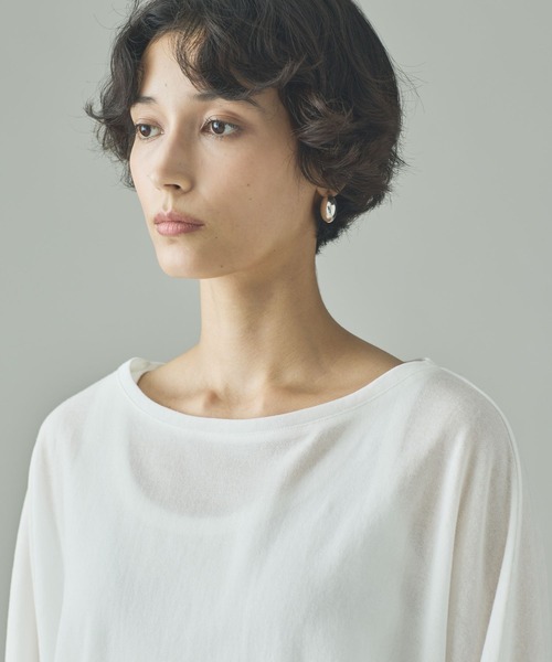 Curensology(カレンソロジー)の「Curensology(カレンソロジー)/シアードルマンプルオーバー(Tシャツ/カットソー・レディース・ホワイト/チャコールグレー・FREE)」の9枚目の写真