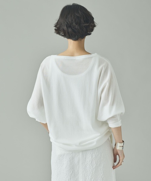 Curensology(カレンソロジー)の「Curensology(カレンソロジー)/シアードルマンプルオーバー(Tシャツ/カットソー・レディース・ホワイト/チャコールグレー・FREE)」の5枚目の写真