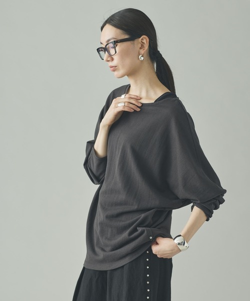 Curensology(カレンソロジー)の「Curensology(カレンソロジー)/シアードルマンプルオーバー(Tシャツ/カットソー・レディース・ホワイト/チャコールグレー・FREE)」の12枚目の写真