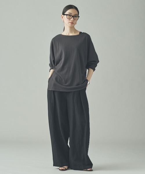 Curensology(カレンソロジー)の「Curensology(カレンソロジー)/シアードルマンプルオーバー(Tシャツ/カットソー・レディース・ホワイト/チャコールグレー・FREE)」の15枚目の写真