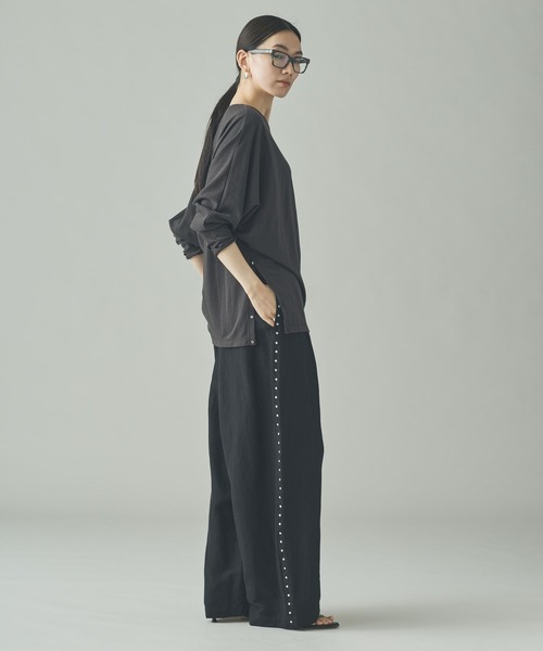 Curensology(カレンソロジー)の「Curensology(カレンソロジー)/シアードルマンプルオーバー(Tシャツ/カットソー・レディース・ホワイト/チャコールグレー・FREE)」の16枚目の写真