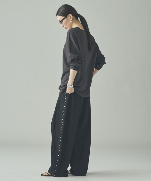 Curensology(カレンソロジー)の「Curensology(カレンソロジー)/シアードルマンプルオーバー(Tシャツ/カットソー・レディース・ホワイト/チャコールグレー・FREE)」の17枚目の写真