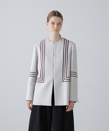 ADORE☆グレー ノーカラージャケット ウールサキソニーノーカラージャケット（5314250029