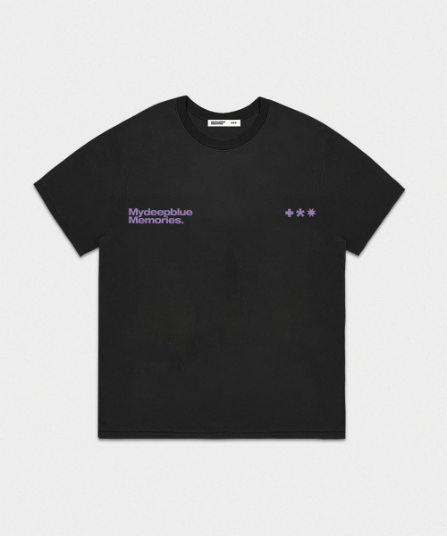 mydeepbluememories(マイディープブルーメモリーズ)の「Mm Symbol Logo T-Shirts (BLACK / PURPLE)(Tシャツ/カットソー・レディース・ブラック×パープル・FREE)」の2枚目の写真