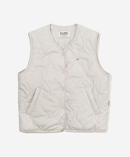 KIJIKO（キジコ）の「ke103-Dot Vest Cream（ダウンベスト・レディース・クリーム・FREE）」の4枚目の写真