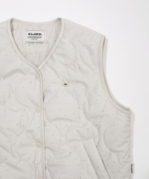 KIJIKO（キジコ）の「ke103-Dot Vest Cream（ダウンベスト・レディース・クリーム・FREE）」の2枚目の写真