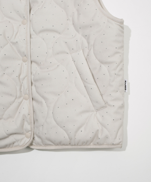 KIJIKO（キジコ）の「ke103-Dot Vest Cream（ダウンベスト・レディース・クリーム・FREE）」の11枚目の写真
