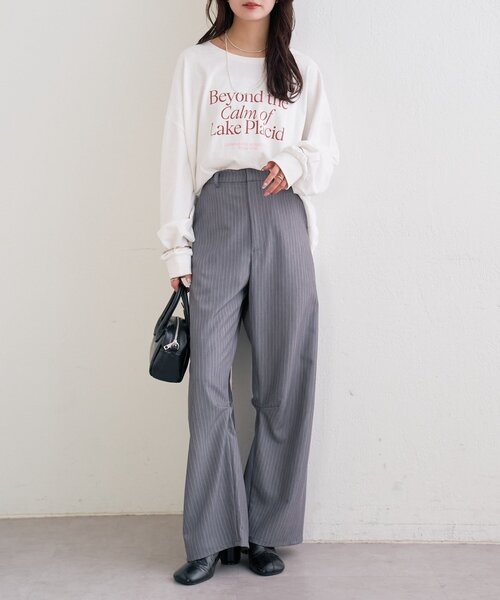 セール】配色BIGロゴロングTシャツ（Tシャツ/カットソー）｜mystic