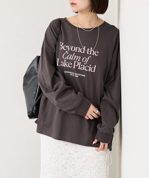 セール】配色BIGロゴロングTシャツ（Tシャツ/カットソー）｜mystic