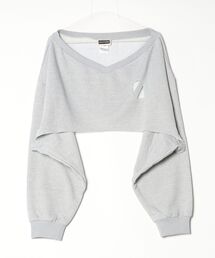 PRESTIGE APPAREL V-NECK CROPPED SWEAT TOP