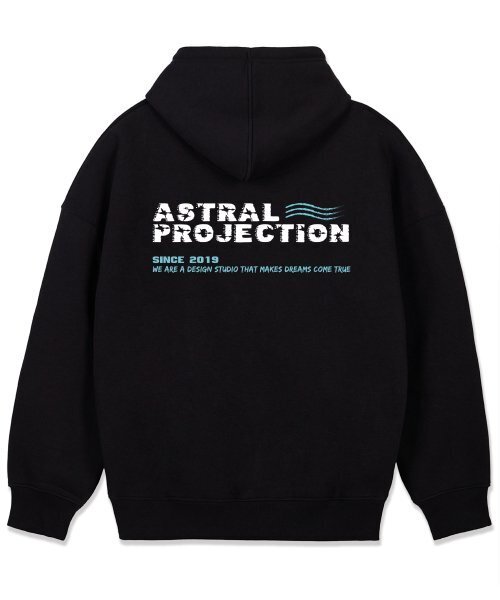 ASTRAL PROJECTION(アストラルプロジェクション)の「アミレタリングオーバーサイズワイドショルダーフードパーカー_ブラック(パーカー・メンズ・その他・MEDIUM/X-LARGE/XX-LARGE/LARGE)」の1枚目の写真