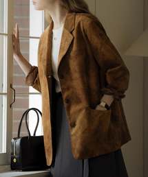 All brush suede jacket_Brown