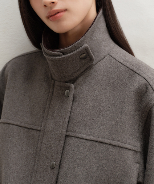 MUSINSA STANDARD WOMAN（ムシンサスタンダードウーマン）の「ウィメンズウールブレンドハンティングジャケット[トープ]（ミリタリージャケット・レディース・その他・SMALL/MEDIUM/LARGE/X-SMALL）」の6枚目の写真