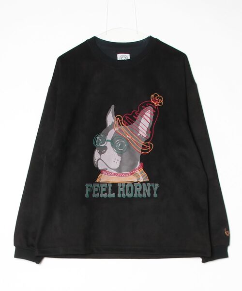 BEAVER(ビーバー)の「B omnivore/ビーオムニボー SUEDE DOG L/S PO(Tシャツ/カットソー・メンズ・ブラック・M/L)」の2枚目の写真