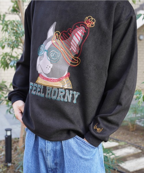BEAVER(ビーバー)の「B omnivore/ビーオムニボー SUEDE DOG L/S PO(Tシャツ/カットソー・メンズ・ブラック・M/L)」の7枚目の写真