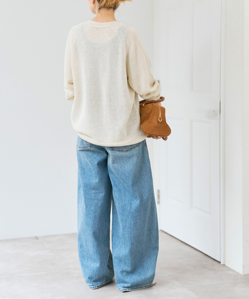 Spick & Span（スピックアンドスパン）の「コットンリネンギマ天竺カーディガン（カーディガン/ボレロ・レディース・ピンク系その他/ブラウン/ホワイト・FREE）」の21枚目の写真