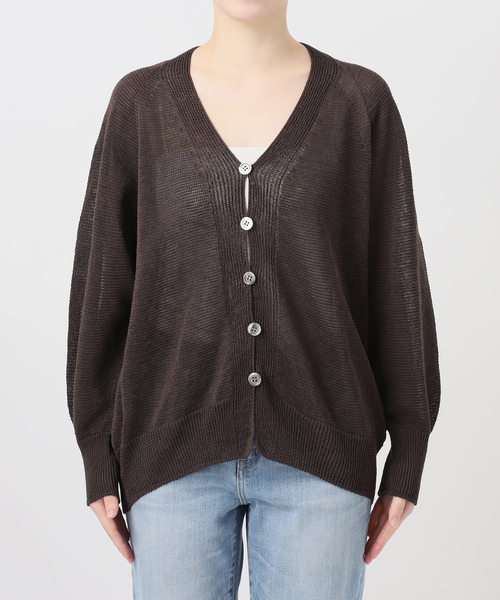 Spick & Span（スピックアンドスパン）の「コットンリネンギマ天竺カーディガン（カーディガン/ボレロ・レディース・ピンク系その他/ブラウン/ホワイト・FREE）」の7枚目の写真