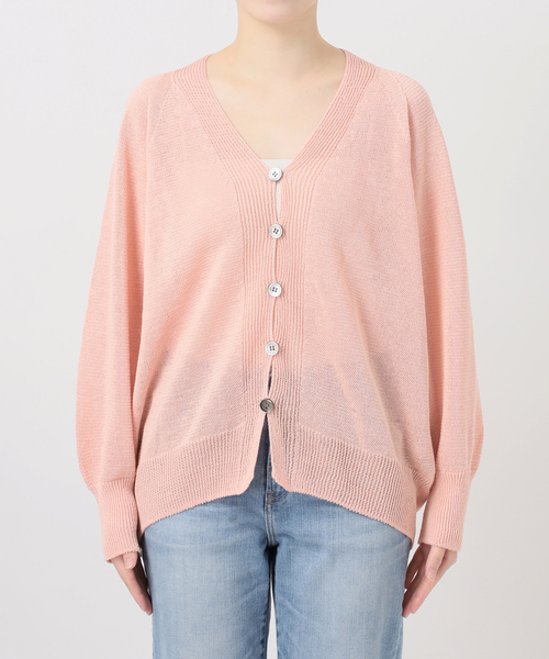 Spick & Span（スピックアンドスパン）の「コットンリネンギマ天竺カーディガン（カーディガン/ボレロ・レディース・ピンク系その他/ブラウン/ホワイト・FREE）」の10枚目の写真