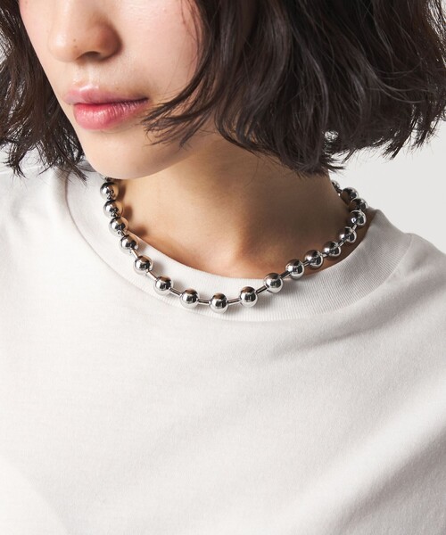 CITEN(シテン)の「<CITEN>ステンレスビッグボールチェーンネックレス(ネックレス・レディース・シルバー・FREE)」の1枚目の写真