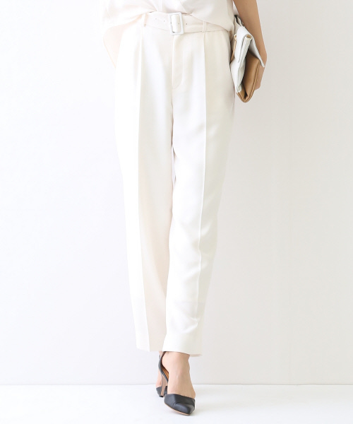 qualite（カリテ）の「二重織りナチュラルストレッチパンツ（その他パンツ・レディース・ネイビー/オフホワイト・0/2/1）」の2枚目の写真