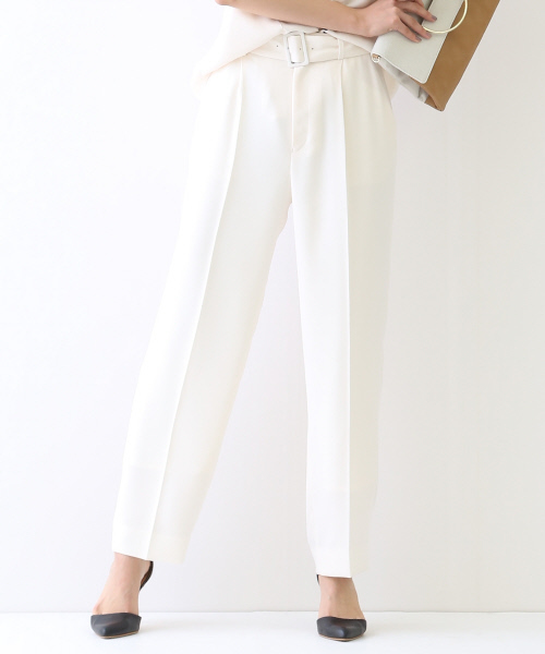 qualite（カリテ）の「二重織りナチュラルストレッチパンツ（その他パンツ・レディース・ネイビー/オフホワイト・0/2/1）」の3枚目の写真
