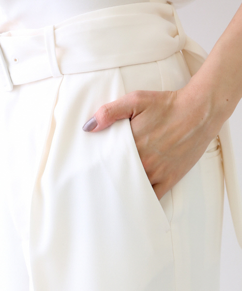 qualite（カリテ）の「二重織りナチュラルストレッチパンツ（その他パンツ・レディース・ネイビー/オフホワイト・0/2/1）」の10枚目の写真