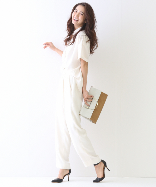 qualite（カリテ）の「二重織りナチュラルストレッチパンツ（その他パンツ・レディース・ネイビー/オフホワイト・0/2/1）」の11枚目の写真